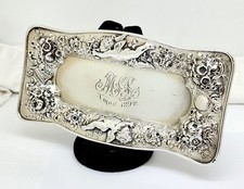 GORHAM CHRISTMAS 1894 STERLING SILVER PIN,DRESSER,RING TRAY,CHERUBS,FLOWERS,6