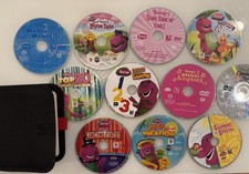 Barney DVD Lot of 11 - Numbers, ABCs, Counting, Vacation, Circus, w/ DVD Wallet picture