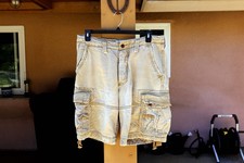 VTG Abercrombie & Fitch Cargo Shorts 8 POCKET / TAN Tag 34, W35 / Must See picture