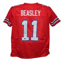 Cole Beasley Autographed/Signed Pro Style Red XL Jersey Beckett 39125 picture