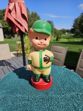 VINTAGE DAN BRECHNER BASEBALL PLAYER BOBBLE HEAD BANK W/ STPPER AND LABEL picture