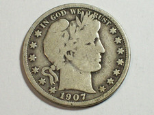 1907-D Barber Half Dollar    VG      SN9024 picture