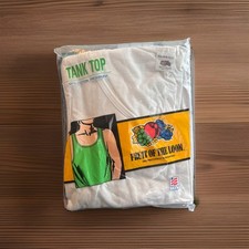 Vintage 1991 Fruit of the Loom Tank Top White Men’s 3XL New Sealed Made In USA picture
