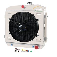 Aluminum Radiator 1955-1957 Chevy Bel Air Nomad 150 210 V8 4 Row Shroud Fan picture