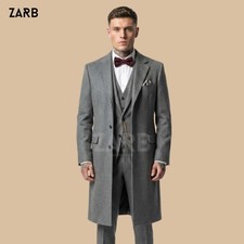 Gray Wool Peaky Blinders 3 Piece Suit – 1920s Thomas Shelby Style Vintage Outfit picture