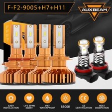 AUXBEAM F2 LED Headlight Hi/Lo & Fog Bulbs Kit for Subaru Outback 2010-2014 picture