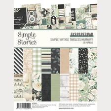 Simple Stories Lot 5 Vintage Timeless Harmony Paper Pad Die Cuts Brads Dots picture