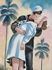 Unconditional Surrender Kissing Sailor Sarasota Florida Original Art Painting picture