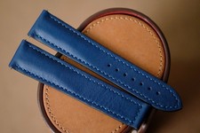 Handmade Navy Blue Leather Watch Strap Band 20 – Custom Size & Length picture