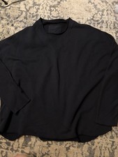 Frank & Eileen NWOT Women’s Black Capelet Cotton Crewneck Long Sleeve Sz M picture