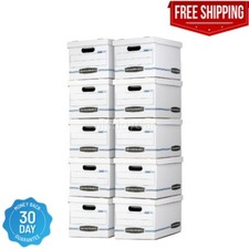 Bankers Box Basic Duty Letter/Legal File Storage Box with Lids, 10 Pack, White picture