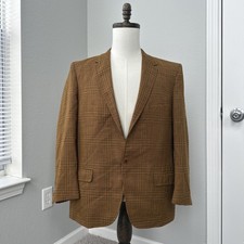 VTG 60's Pendennis Club Merit Sport Coat Men 42 Equestrian Lining Glen Check Mod picture