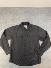 Dixxon Shirt Mens M Black Solid Long Sleeve Snap Button Up Flannel The Outlaw picture