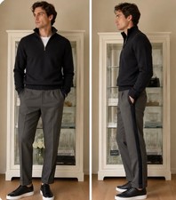Men's Todd Snyder Dress Pants, Waist 34, Olive Green and Black new picture