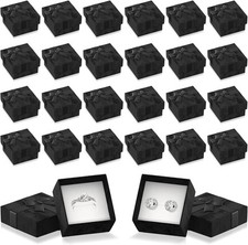 Tesorrio 24Pcs Black Ring Boxes Bulk - Elegant Design  picture