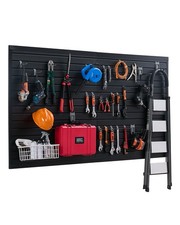 Uimoso 8' x 4' Slat Wall Paneling PVC Black Garage Slatwall with Modular Design picture
