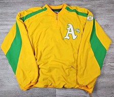 Vtg Majestic Cooperstown Oakland Athletics 1/4 Zip Pullover Jacket Lined XL MLB picture