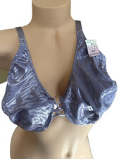 New Vassarette Bra 42D T-Shirt Bra Satin Violet Zebra Print Wired Vintage Rare picture
