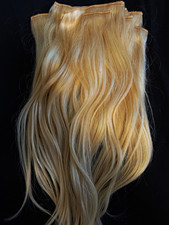 Beautiful Light Blonde Human Hair Clip-In Extensions – 17”  Gorgeous, high-quali picture