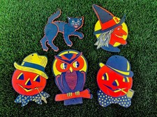 H.E. BEISTLE LUHRS Vintage Halloween Die Cut Lot 7 Pieces 1940’s-1950’s picture