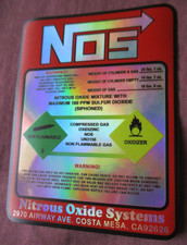 NOS Nitrous Oxide Racing HOLOGRAPHIC  Label Decal Sticker  picture
