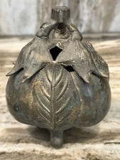 Antique Asian Cast Iron Fruit Shaped Incense Burner Censer, c. 1920s-1930s picture
