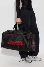 WILLY CHAVARRIA X ADIDAS LEATHER DUFFLE BAG BLACK/RED NEW picture