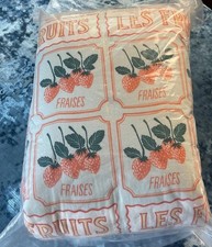 Anthropologie The Printed Textured Cotton LES FRUITS Queen Size Comforter NEW picture