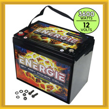 Energie PR3600 3600 Watt 75Ah Capacity 12 Volt Power Cell Positive Terminal Left picture