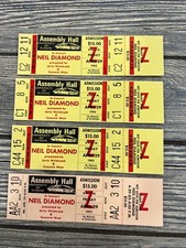 Vintage Neil Diamond April 29 1983 Lot of 4 Illinois Ticket Stub Unused picture