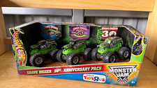 Hot Wheels Monster Jam Grave Digger 30th Anniversary 1:64 Diecast 3-Truck Set picture