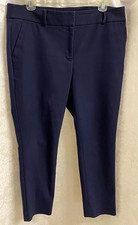 Ann Taylor LOFT Women’s Blue Solid Flat Front Pants, Petites Size 12P picture