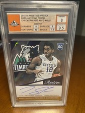 🔥🔥2015-16 Panini Prestige K-A Towns PPS-KA RC Auto Checkerboard /25 OCGS 8 picture