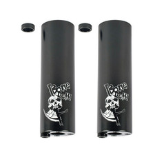 2 x BONE DETH  SIDE PIPE PEGS BMX BIKE HARO CULT RANT SUBROSA SHADOW BLACK NEW picture