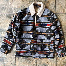 Weatherproof Vintage Men's Sherpa Lined Geometric Zip Jacket w/ Pockets XL picture