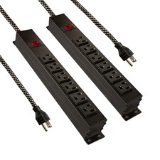 VILOBOS 2PC Surge Protector Power Strip 6 Outlets Wall Mountable 6Ft Cord Switch picture