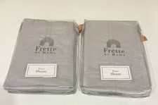 FRETTE Euro Sham SET OF 2 COTTON Funda Decorativa PEARL GREY- NEW picture