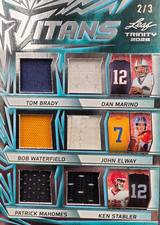 🏈 2025 Leaf Trinity Titans SIX RELIC 2/3 🌟 BRADY MAHOMES MARINO ELWAY #2/3 🔥 picture