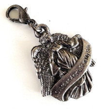 Vintage Guardian Be By My Side Pewter Charm 1.25
