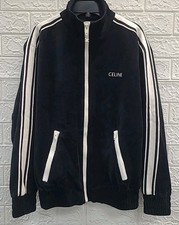 Celine Men's Logo Tracksuit Jacket in Double Face Jersey - Black/White Size SM picture