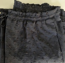 H&M Women’s L Black Plumeti Wide Leg Drawstring Lightweight Pants NWT picture