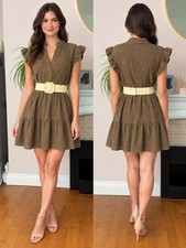 BNWT Made in Italy chocolate cotton  Dress One Size fits 10 12 14 16 picture
