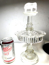 Antique Canton Glass 1880's EAPG Jumbo the Elephant Glass Spoon Rack picture
