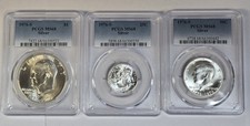 1976 S Silver Set PCGS Graded MS 68 Complete Uncirculated 3 Coin Set $1, 50c 25c picture