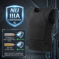 Bulletproof Vest Concealable Body Armor NIJ IIIA Front & Back Soft Panels picture