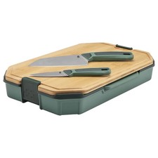 Gerber ComplEAT Cutting Board Set Bamboo Knives Camp Kitchen Prep picture