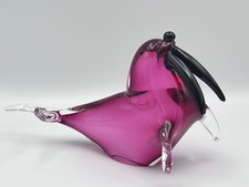 HOT PINK Formia *labeled* Murano Glass Walrus 5.25