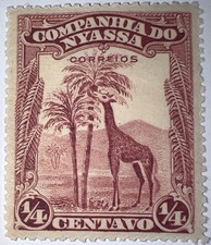 Travelstamps: 1921 NYASSA STAMPS SC#106, 1/2 centavo GIRAFFE ISSUE Mint, MOGH picture