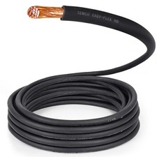 TEMCo 4/0 Gauge AWG 30 Ft Black Flexible Copper USA Welding Cable Battery Wire picture