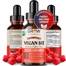 Organic VITAMIN B12 Vegan Sublingual Liquid Drops Methylcobalamin 5000mcg picture